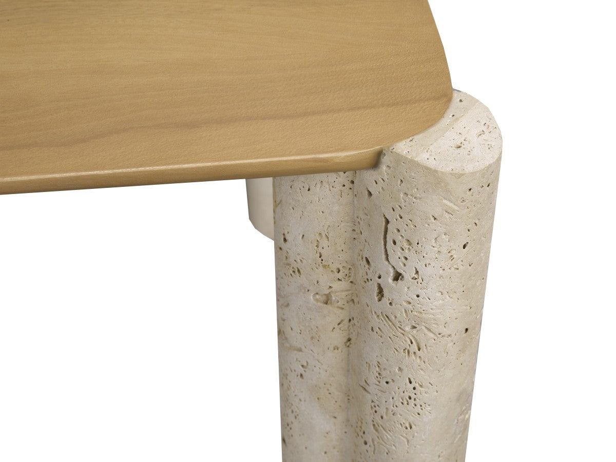 Travertine Dining Table – Oak