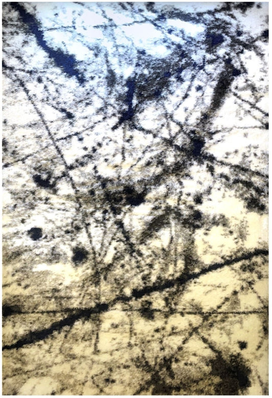 Boston P844A Elegant White and Dark Blue Abstract Area Rug