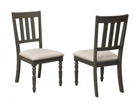 Industrial Acacia Wood Dining Chair, Set of 2 – Beige