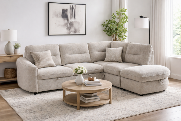 LHF SECTIONAL SLEEPER - BEIGE