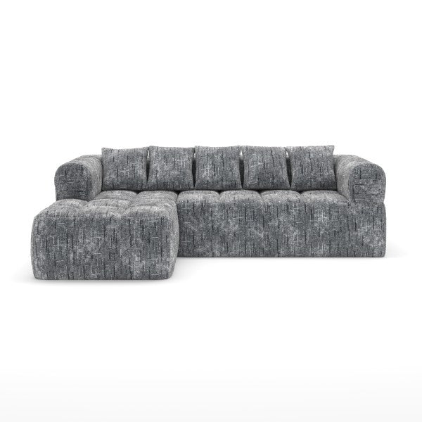 Brassex Grey Modern Sectional Sofa With Premium Fabric