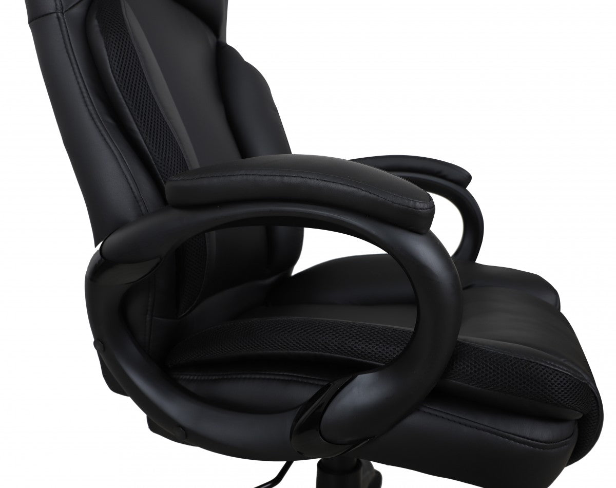 Ergonomic High-Back Office Chair with Gas Lift, Fabric Upholstery, Black