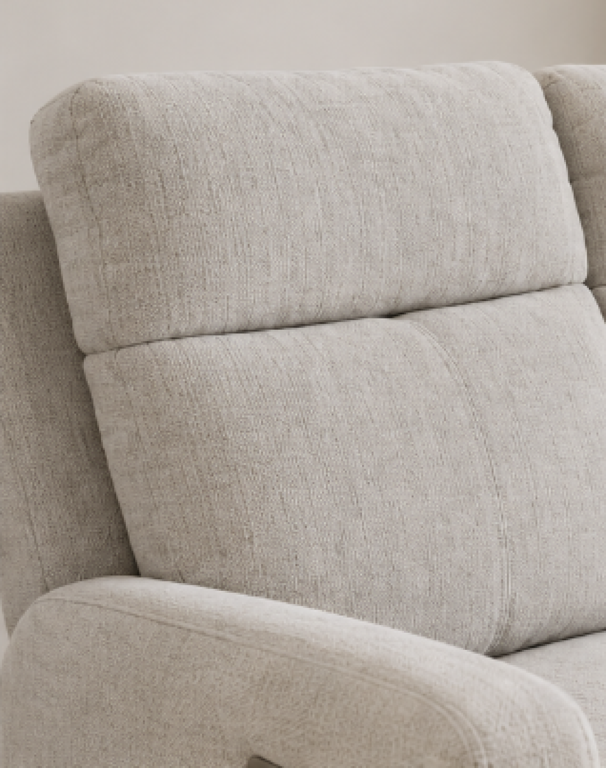 Upholstered Power Recliner Sofa – Oatmeal Milk