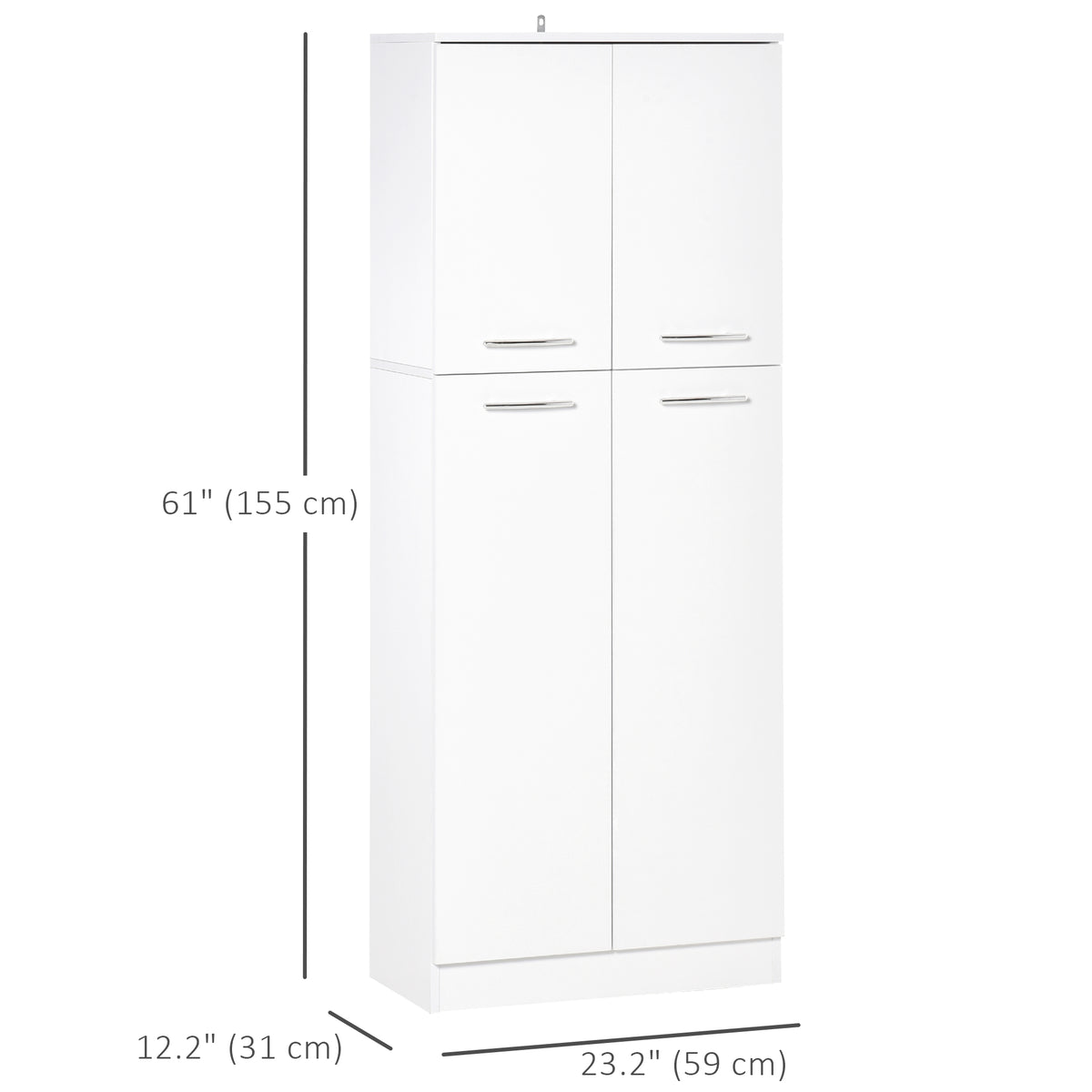 Kitchen Pantry Storage Cabinet with 2 Doors and Adjustable Shelves – 23"W x 61"H