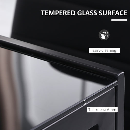 47" Rectangular Kitchen Table for 4 with Tempered Glass Top
