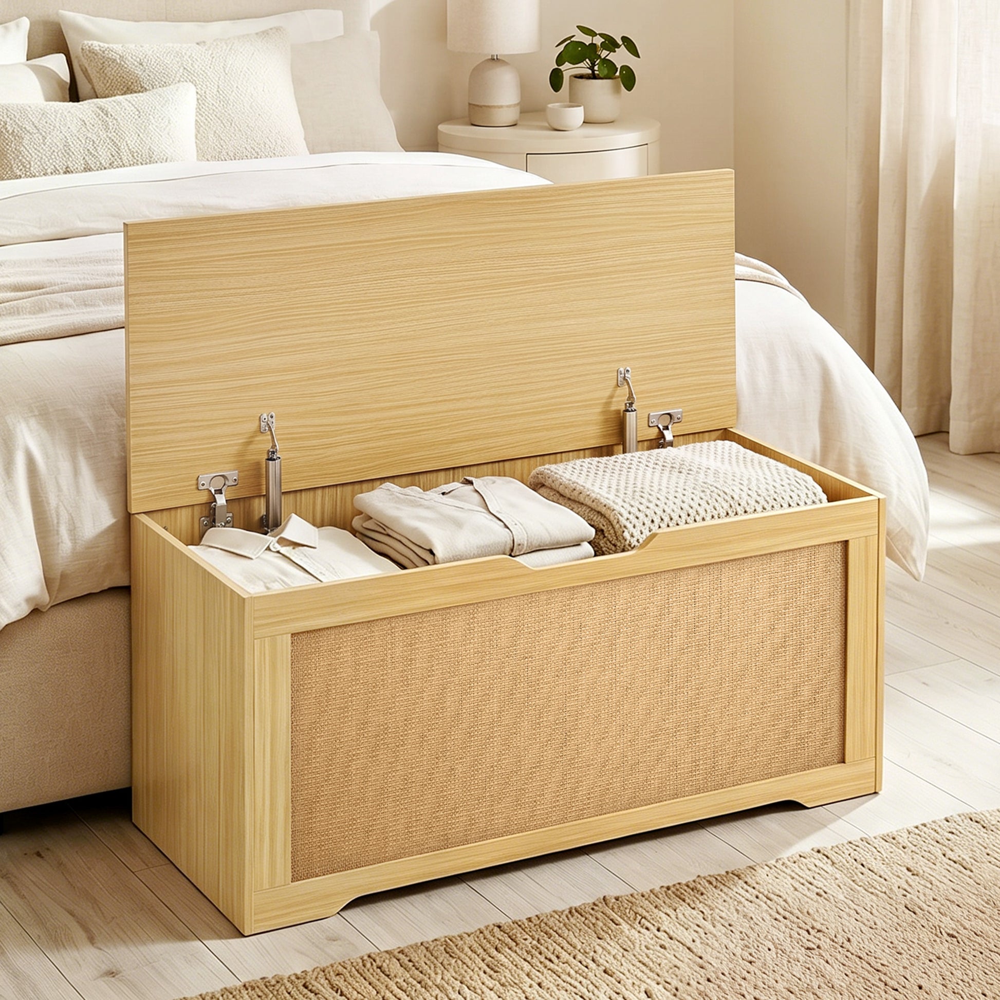 Storage Chest Lift Top Oak 39.4"