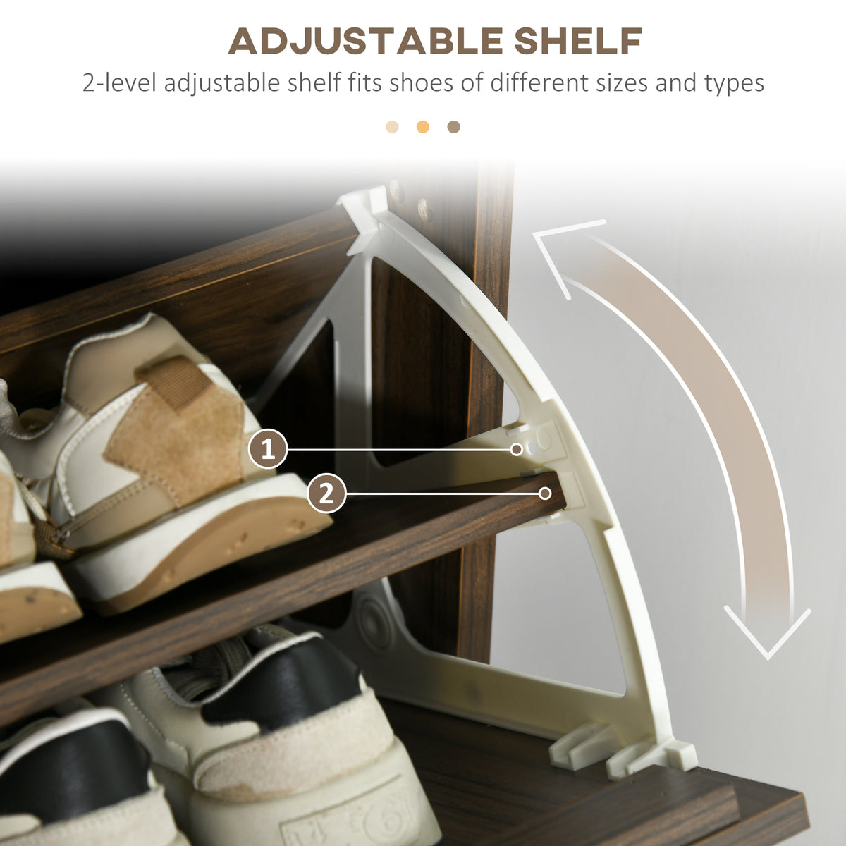 Shoe Cabinet with 3 Flip Drawers for 18 Pairs – 25"W x 46"H