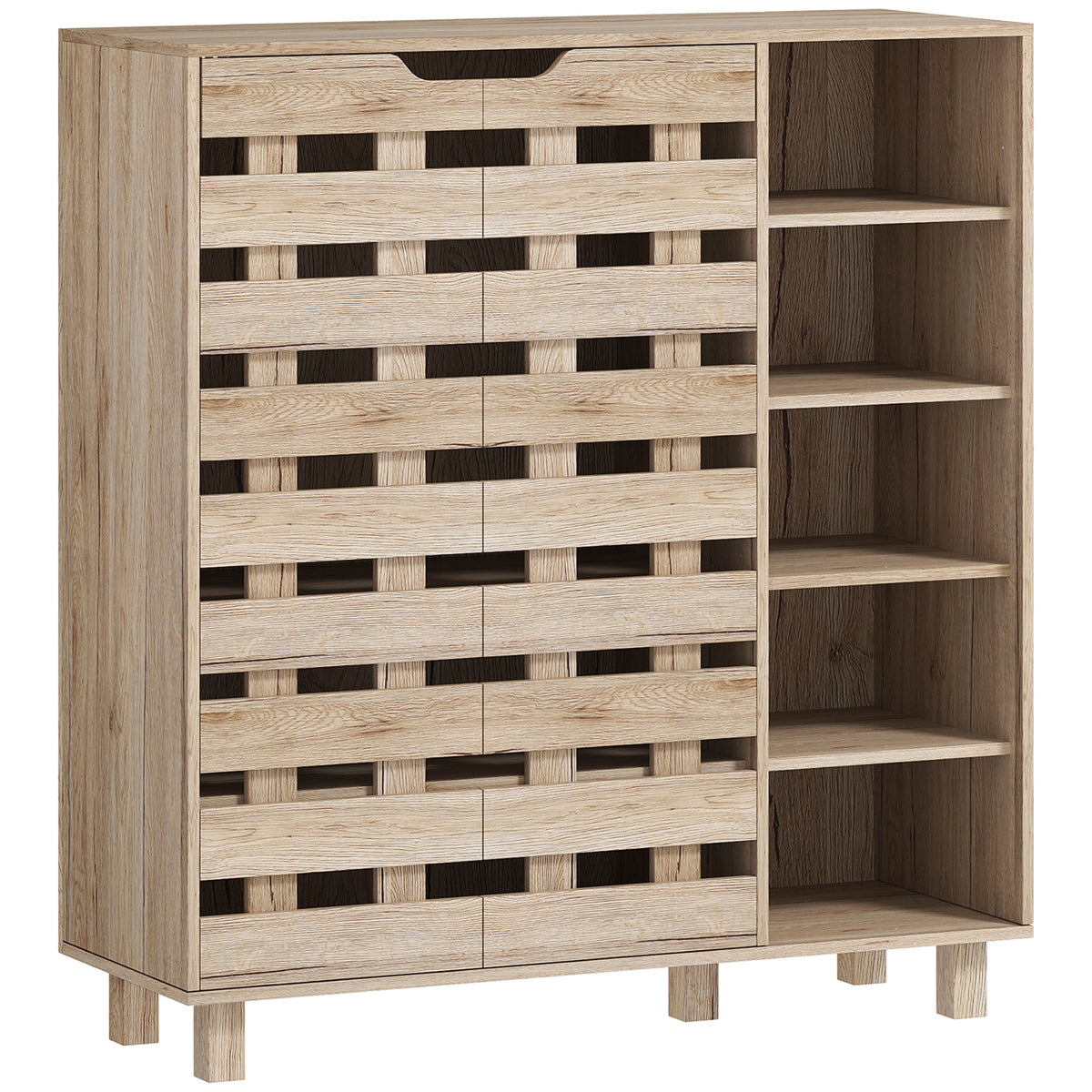 Shoe Cabinet with 5-Tier Double Door Storage – 34"W x 37"H