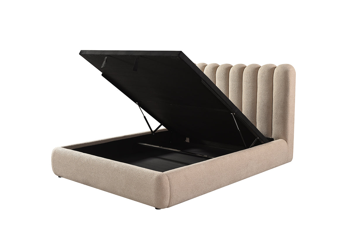 KING LIFT BED FRAME - TAUPE