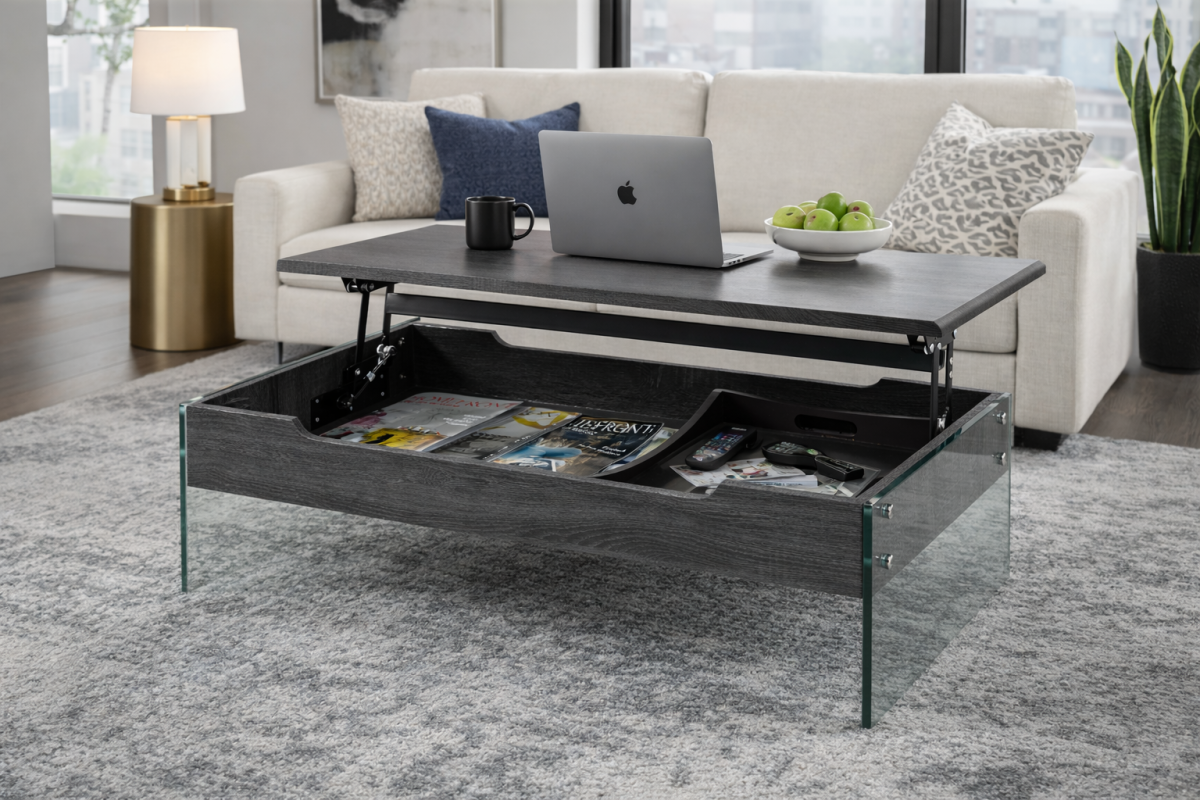 Glass Coffee Table – Grey (Style 2)