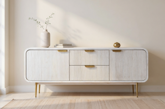 Mango Wood Storage Cabinet – White