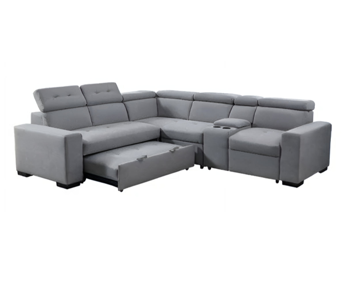9219 Light Grey Modern Pull-Out Sofa Bed