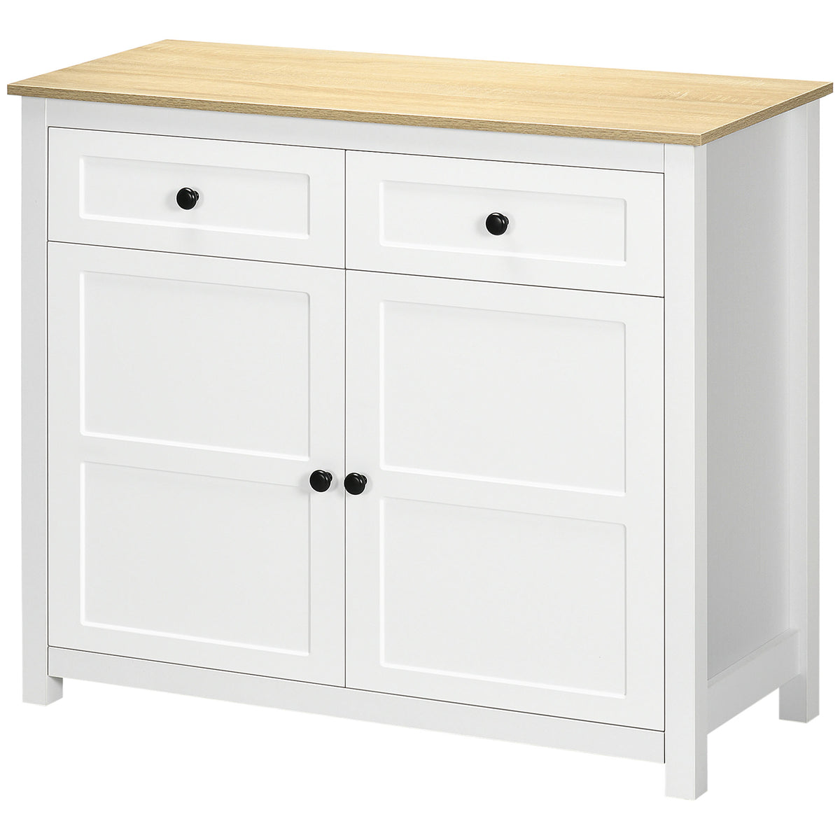 Modern Kitchen Storage Cabinet with Drawers and Adjustable Shelf – 39"W x 34"H