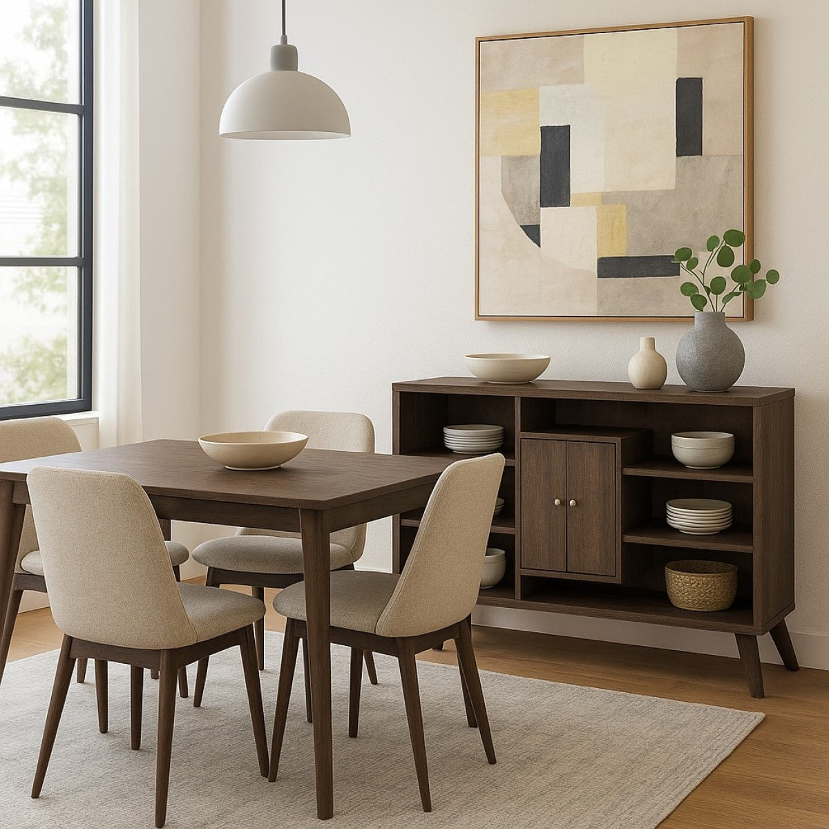 Mid-Century Buffet/Server – Walnut Oak