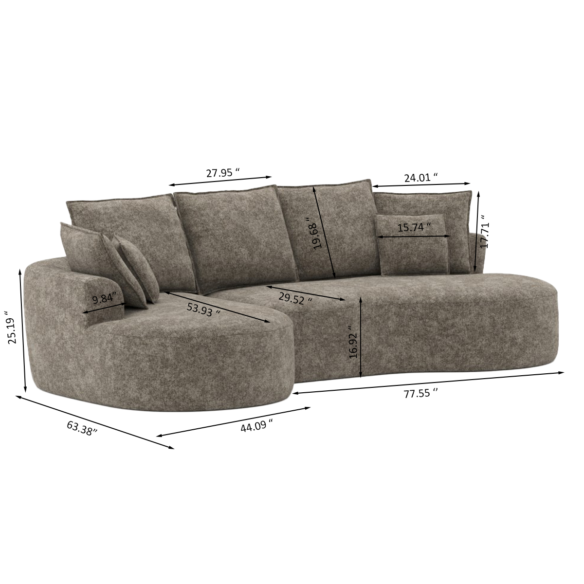 Sectional – Brown