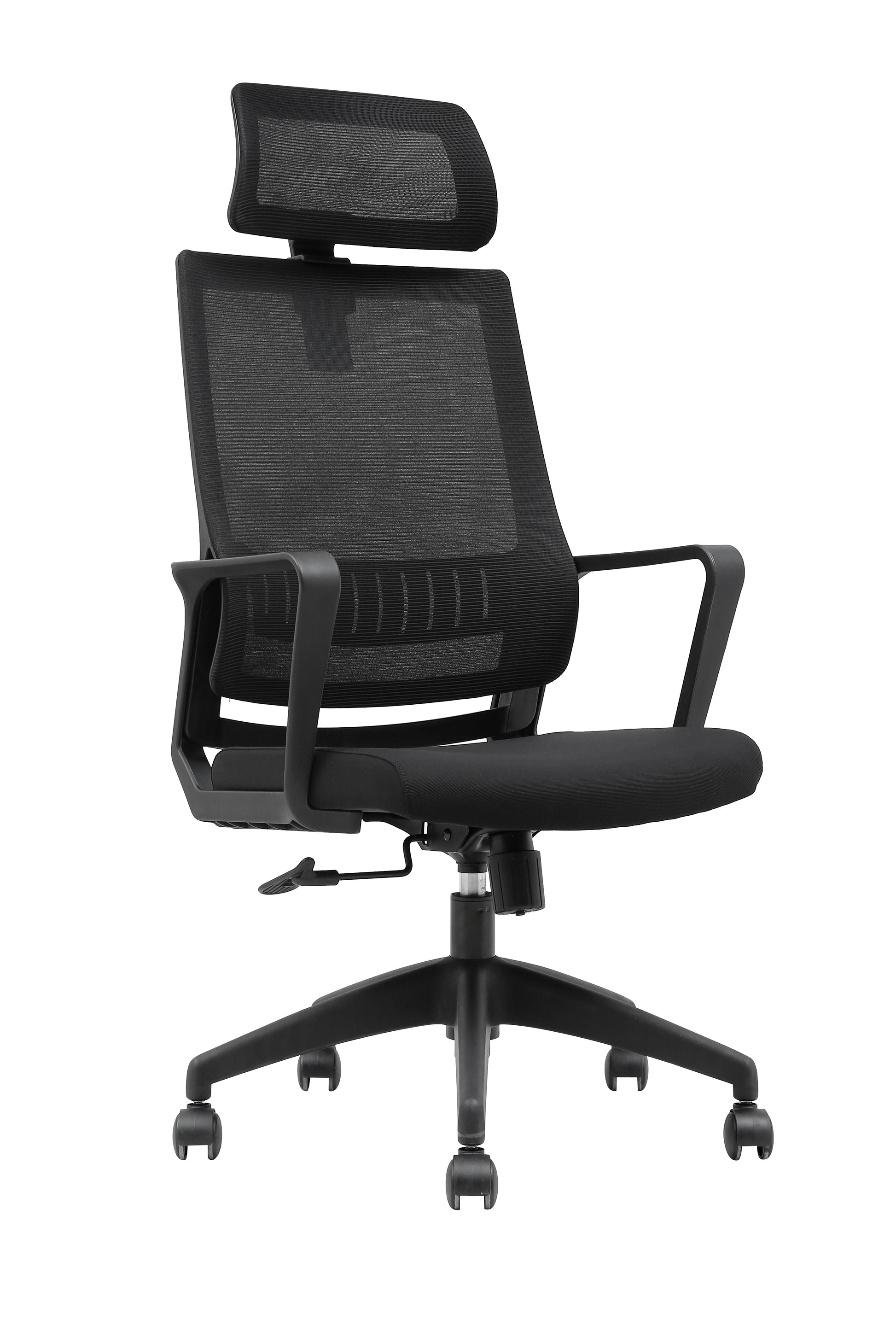 Ergonomic Black Mesh Office Chair with Lumbar Support and Adjustable Features