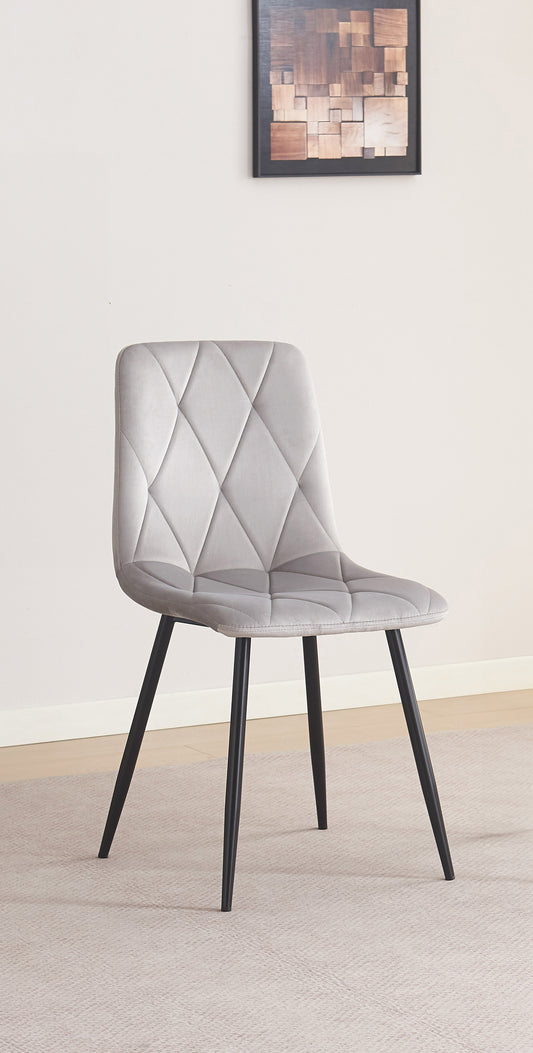 Diamond-Stitch Velvet Dining Chair – Set of 4