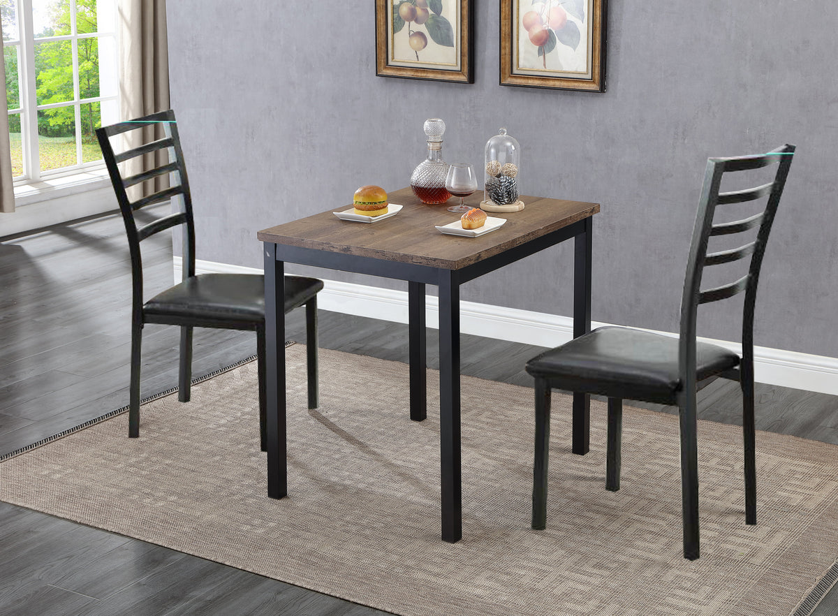 Distressed Wood 3-Piece Bistro Dinette Set
