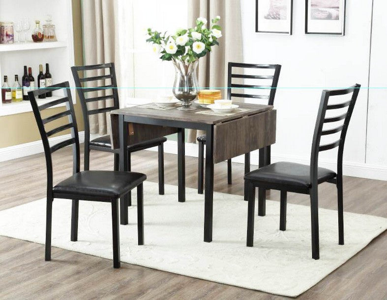 Distressed Wood Drop-Leaf Dinette Set