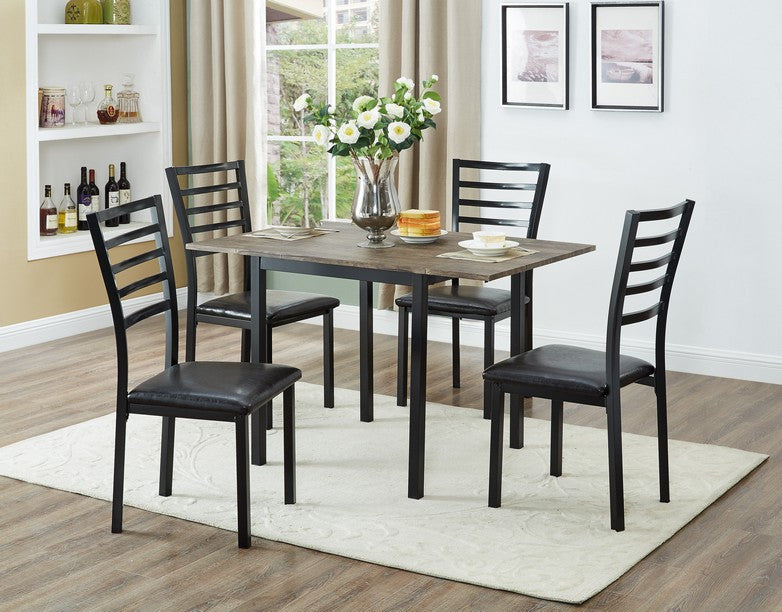 Distressed Wood Drop-Leaf Dinette Set