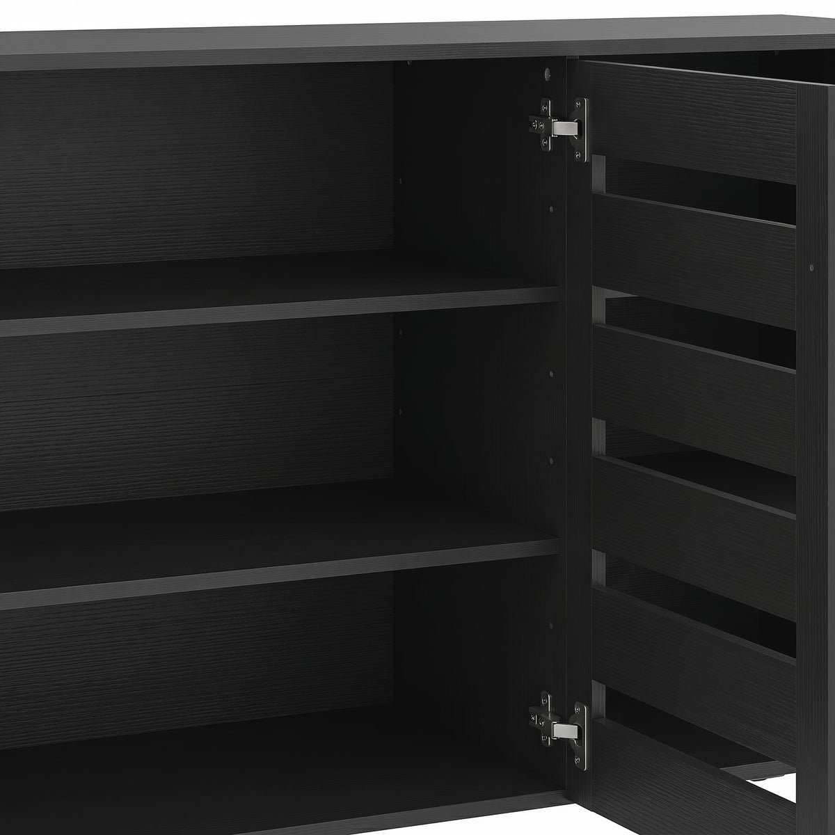 Shoe Cabinet with 3 Slatted Doors – 44"W x 26"H