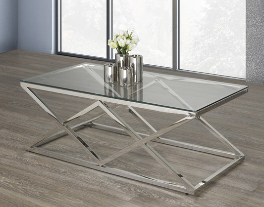 Glass Coffee Table – Silver