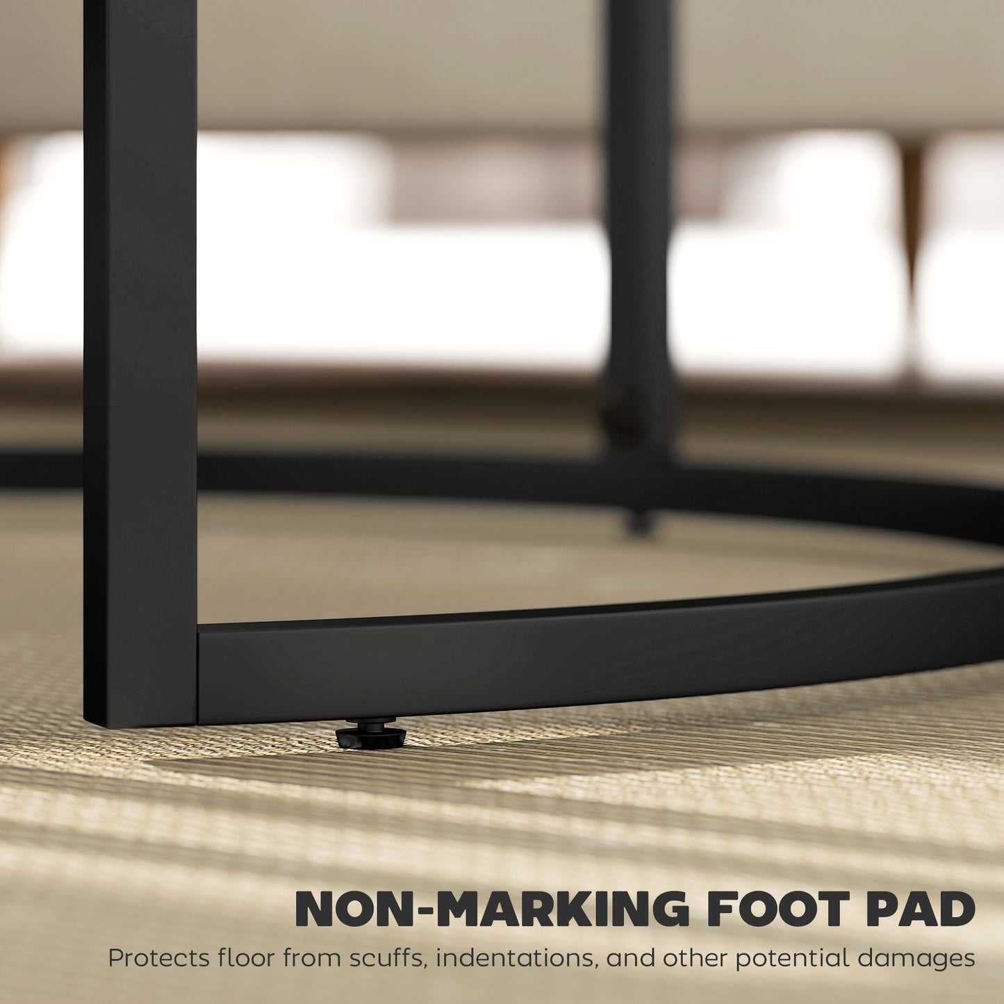 HOMCOM Modern Nesting Coffee & Side Table Set, 2 Faux Marbled Grey Tables