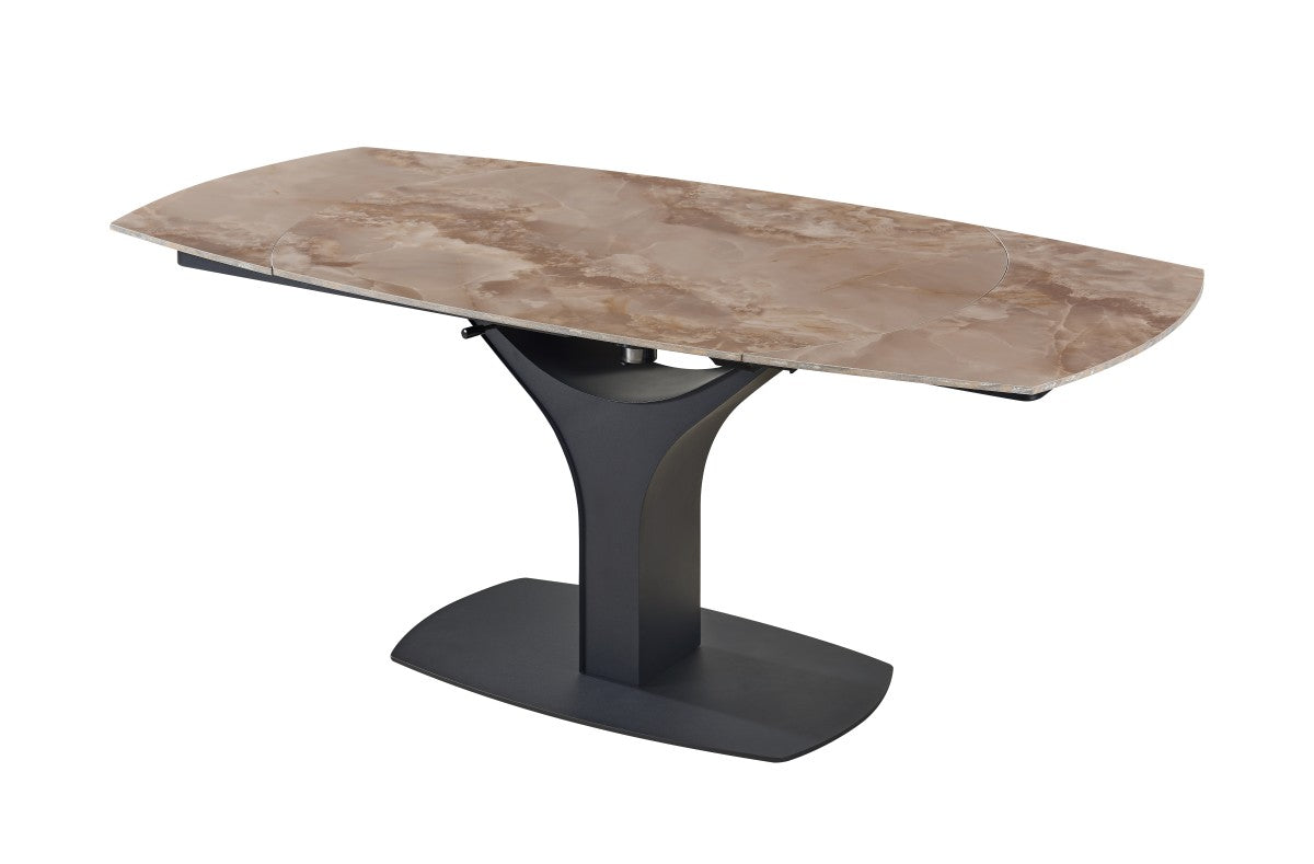 Sintered Stone Extendable Dining Table – Agate Brown