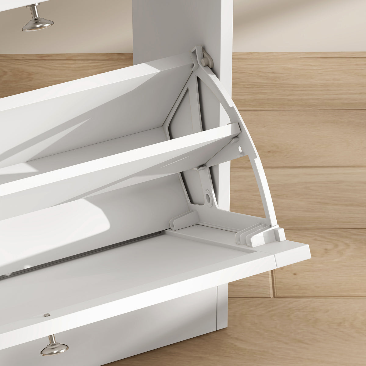 Shoe Cabinet with 3 Flip Drawers and Sensor Light – 24"W x 54"H