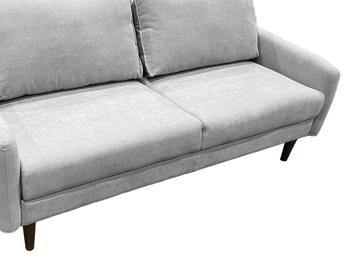 Ellison Contemporary 3-Seater Sofa - Light Grey Polyester Fabric Upholstery