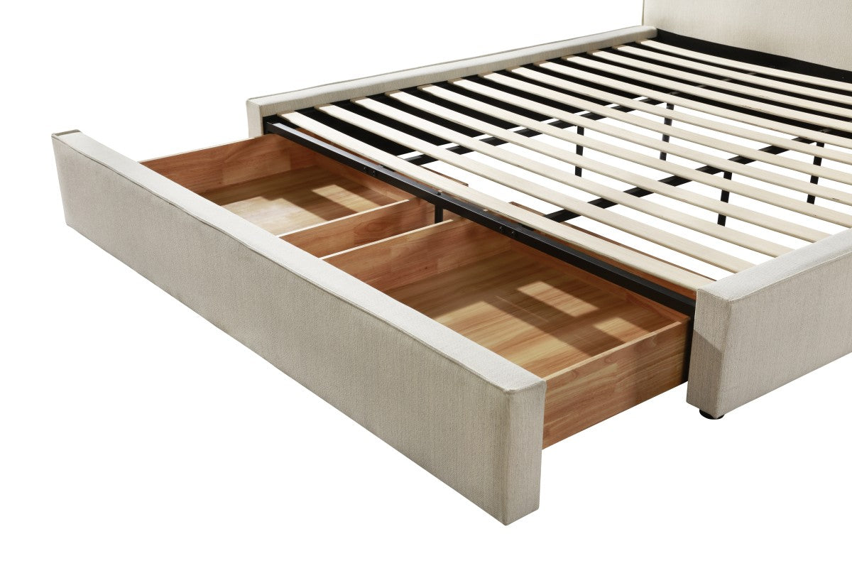 Upholstered Solid Wood Storage Bed