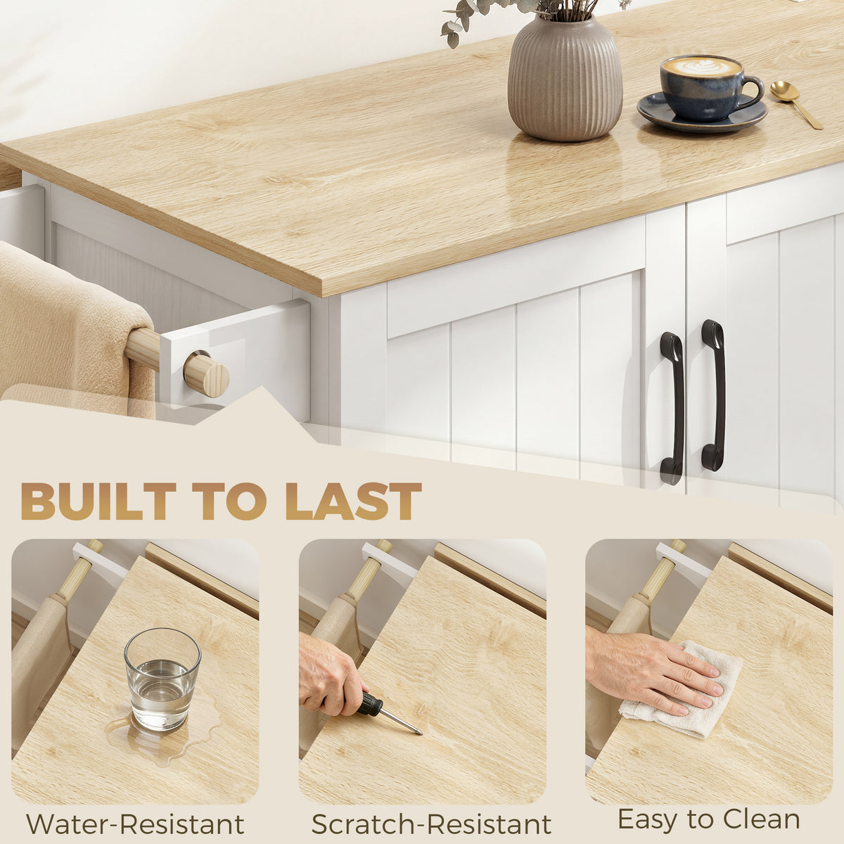 Kitchen Island with Drop Leaf – 53"W x 36"H