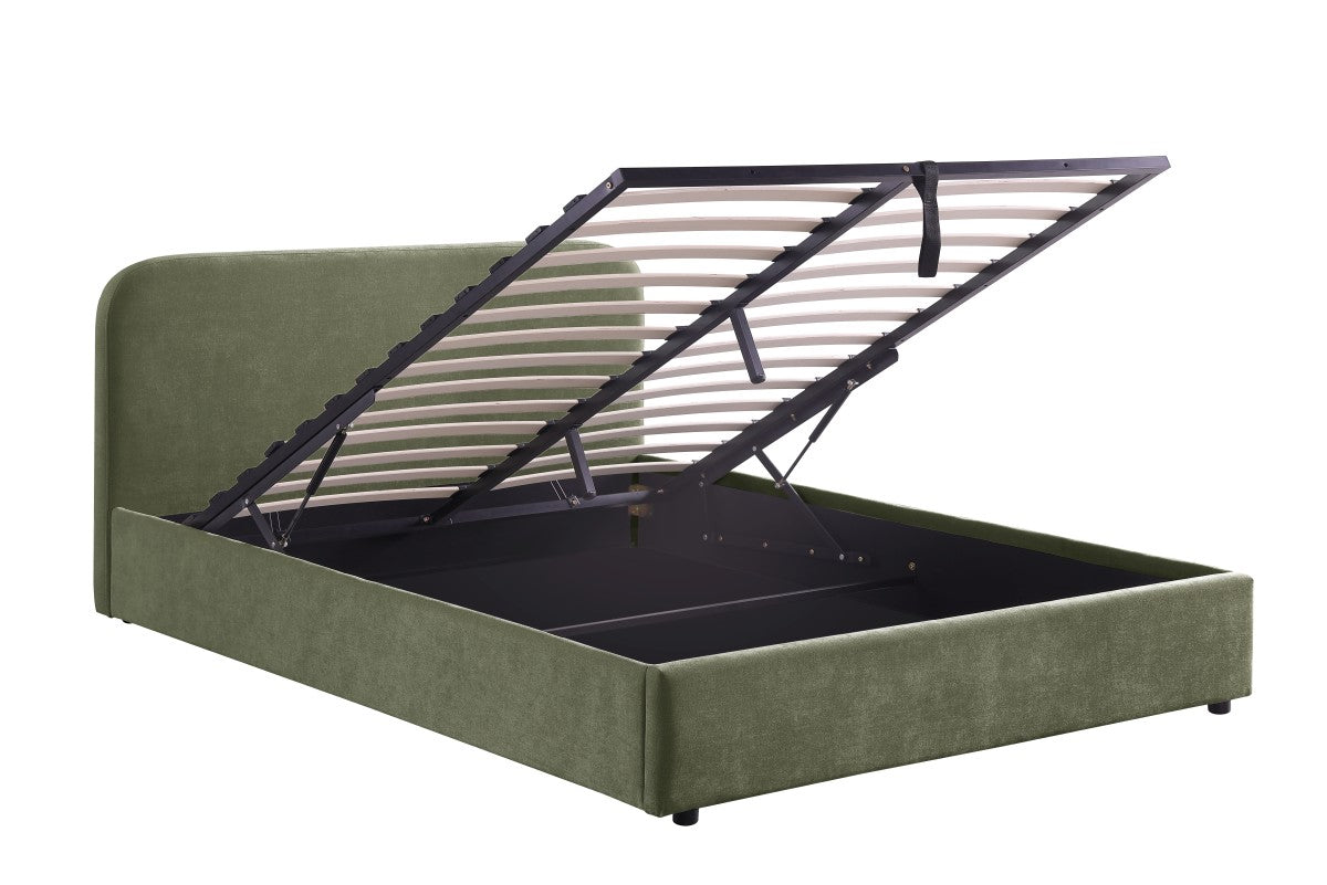 Upholstered Solid Wood Platform Storage Bed