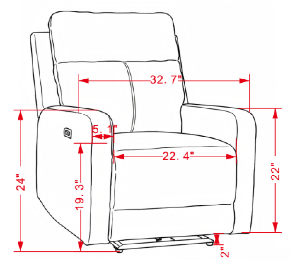 Upholstered Power Recliner – Oatmeal Milk