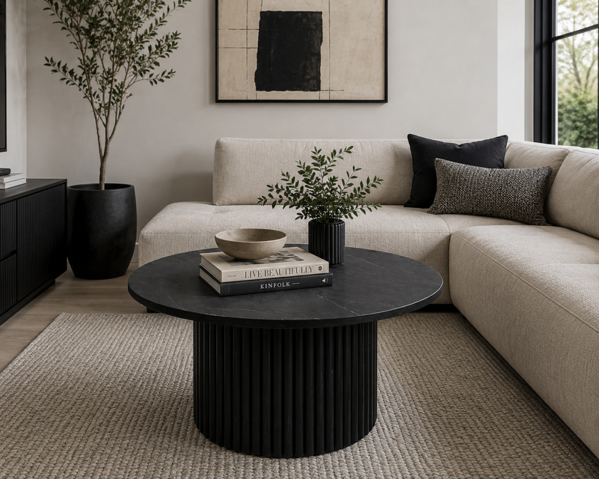 Marble Coffee Table – Black (Style 2)