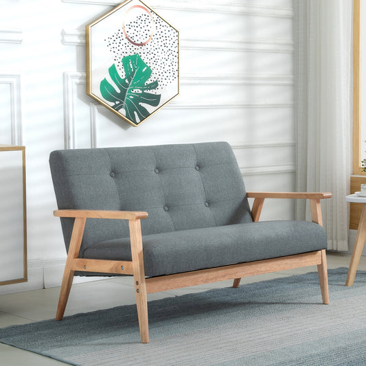 45" Two-Seater Sofa with Rubber Wood Legs