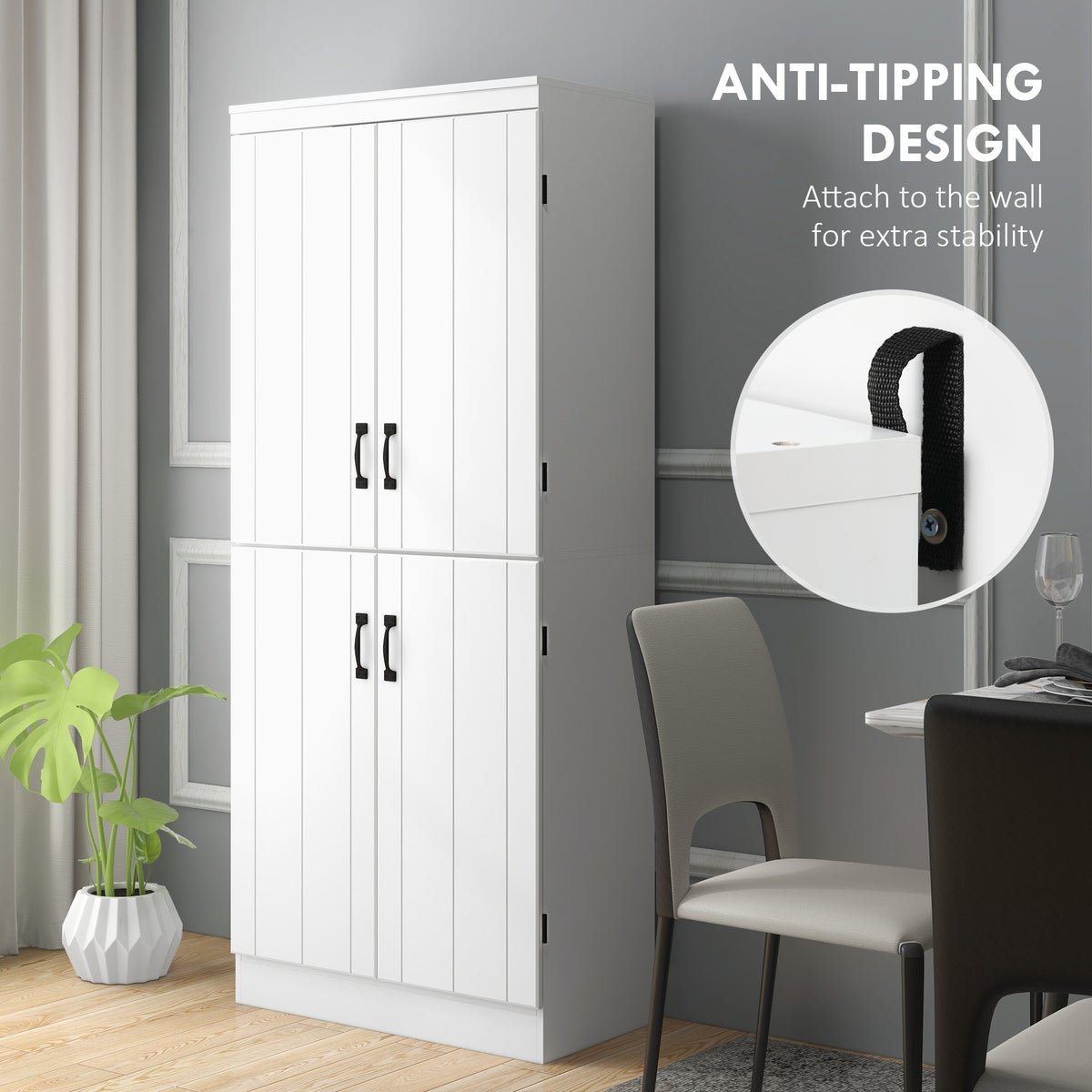 4-Door Storage Cabinet with Adjustable Shelves – 30"W x 70"H