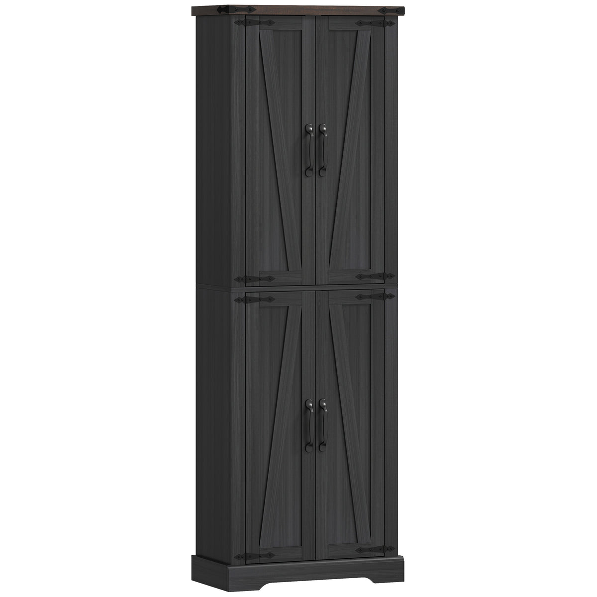 Farmhouse Freestanding Kitchen Storage Cabinet with Adjustable Shelves – 24"W x 72"H