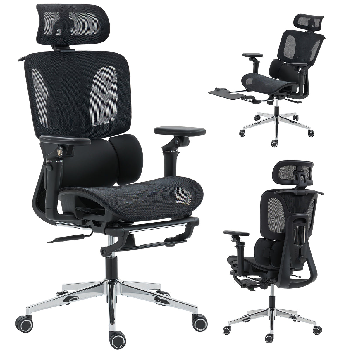 Ergonomic Office Chair, Mesh Computer Chair with High Back, Lumbar Support, Black