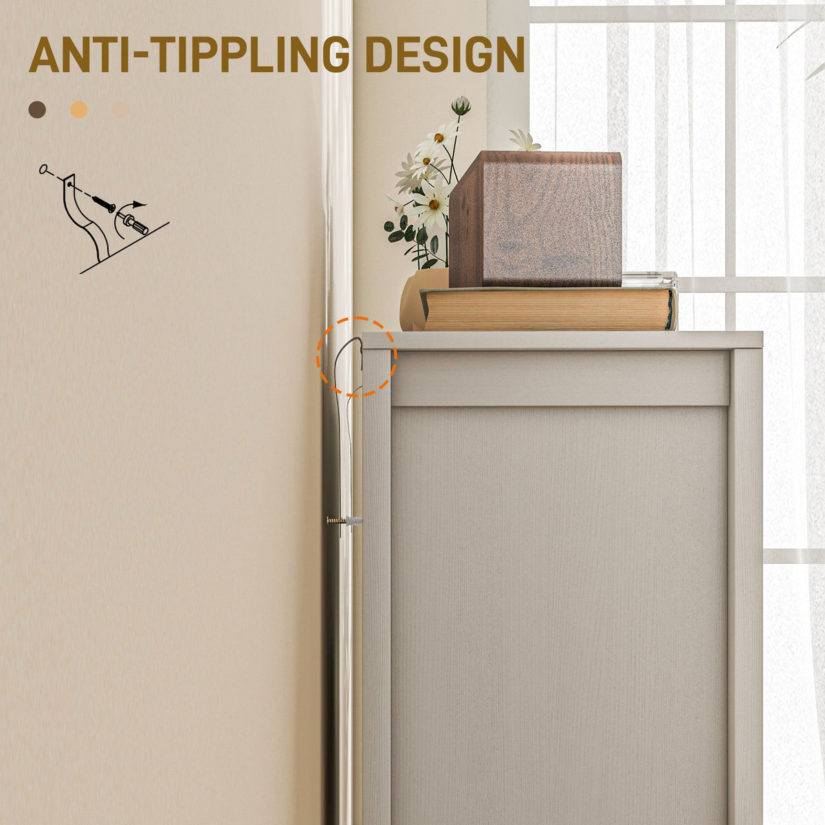 Kitchen Storage Cabinet with Barn Door and Adjustable Shelves – 32"W x 34"H