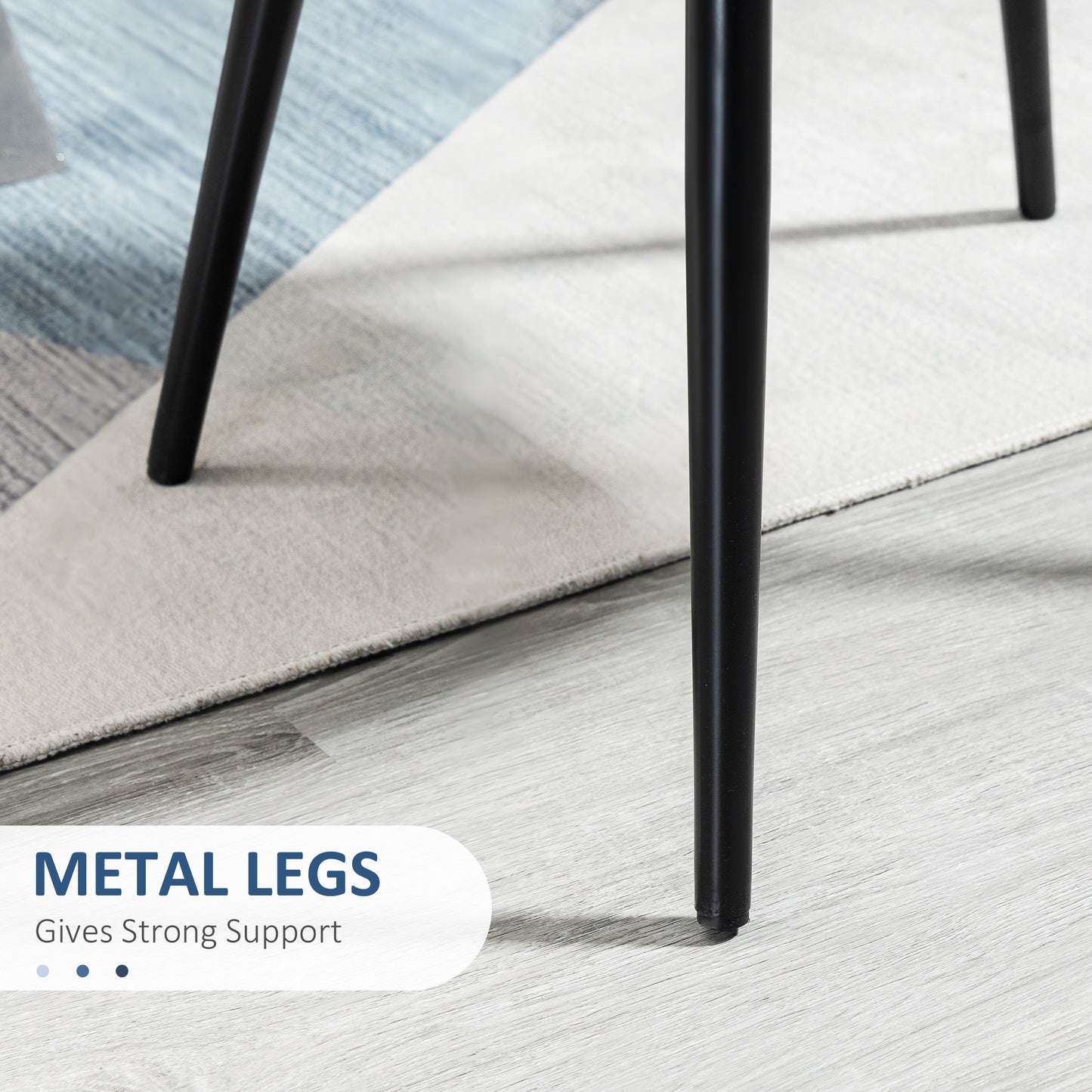 HOMCOM Modern Velvet Dining Chairs Set of 4, Elegant Mid-Back Upholstered Side