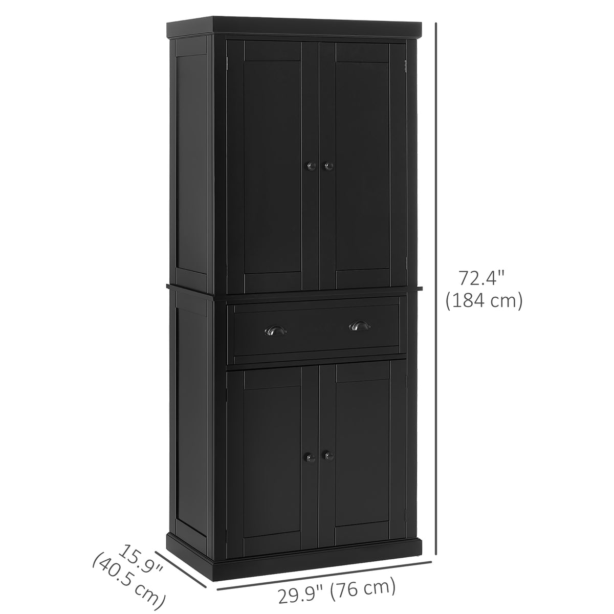 Tall Kitchen Pantry Cabinet with 2 Drawers – 30"W x 73"H