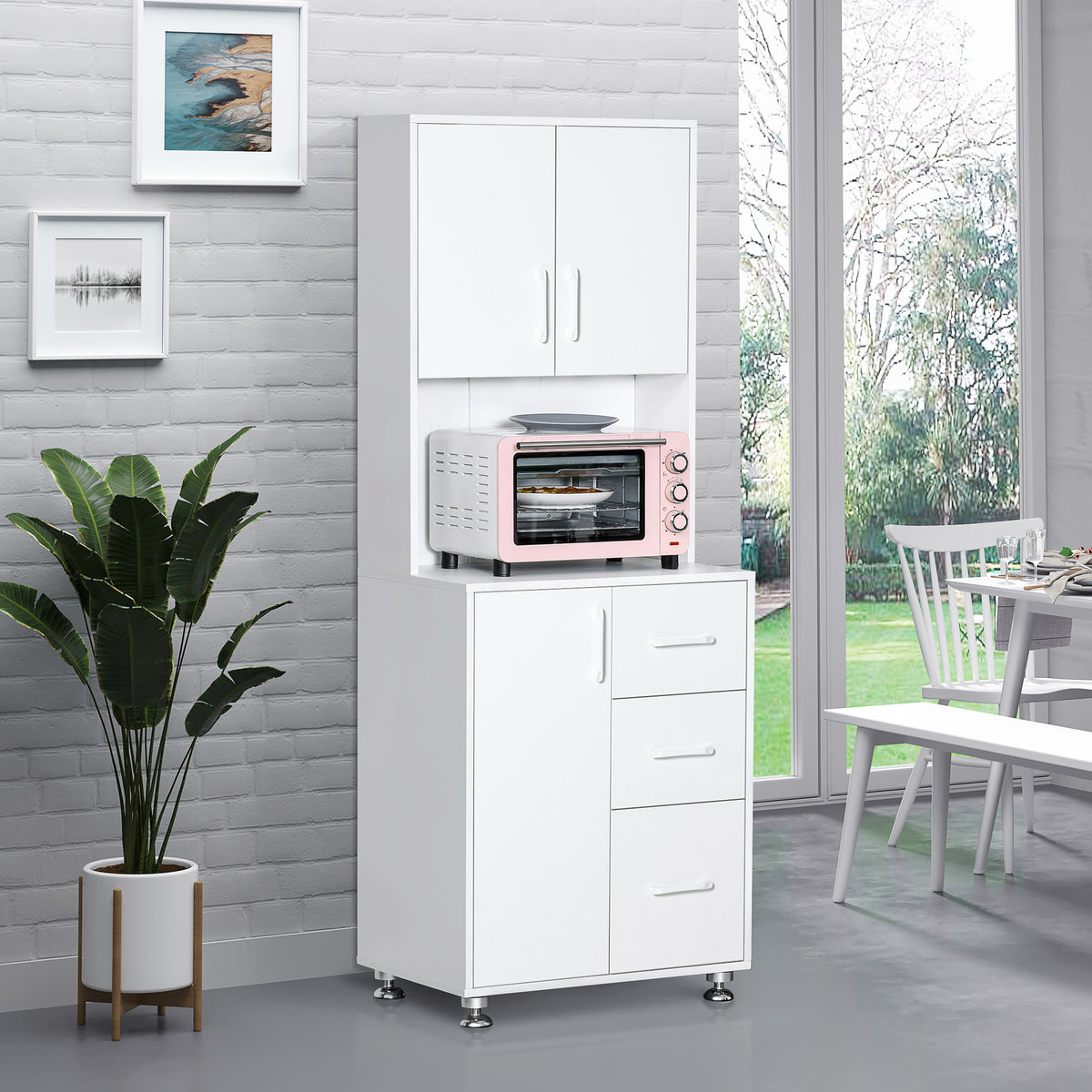Kitchen Cupboard with Hutch – 24"W x 59"H
