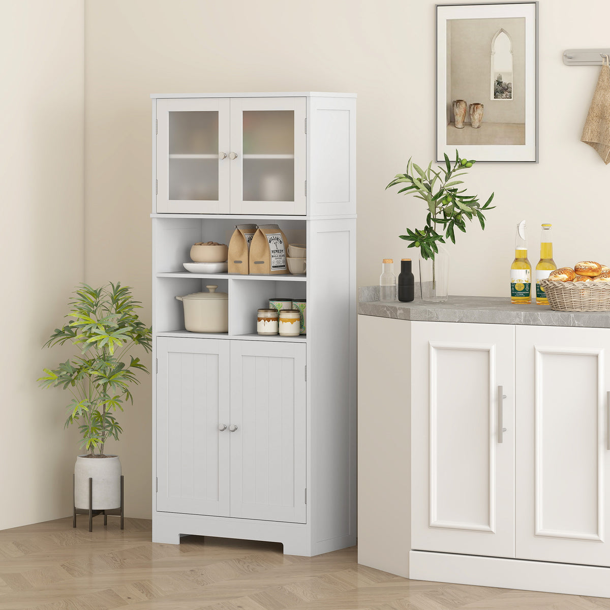 Kitchen Pantry with Glass Doors – 24"W x 57"H