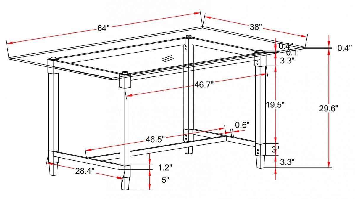Glass Dining Table – Silver (Style 2)