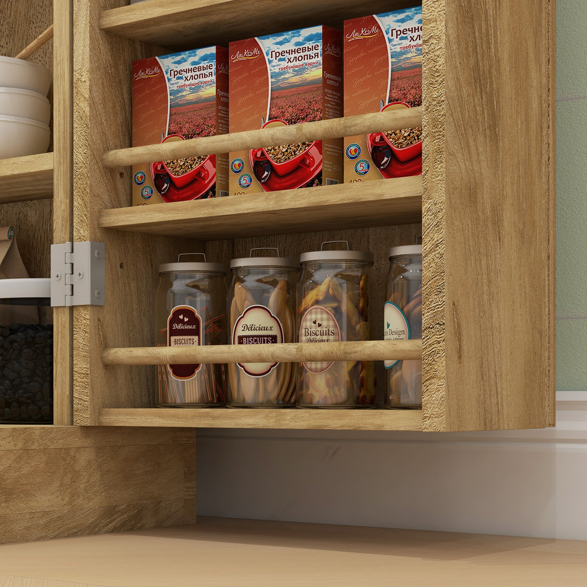 Rattan Kitchen Storage Cabinet – 24"W x 41"H
