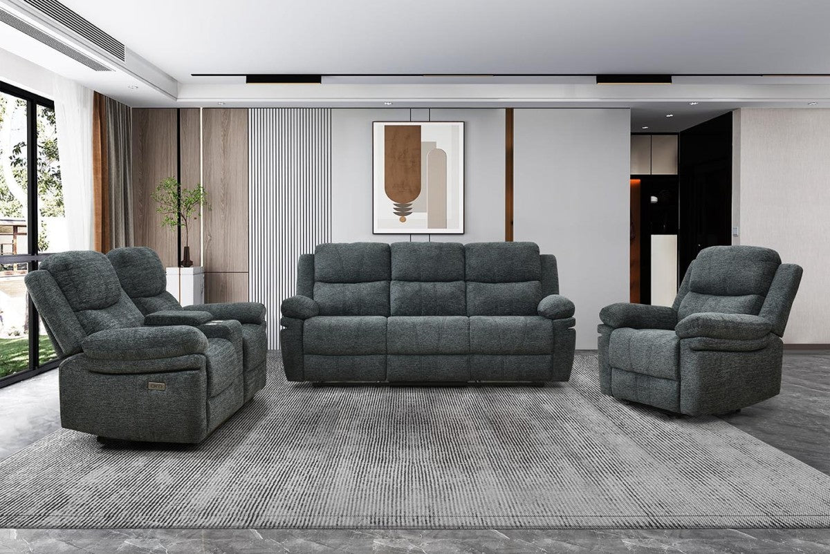 Upholstered Power Recliner Sofa