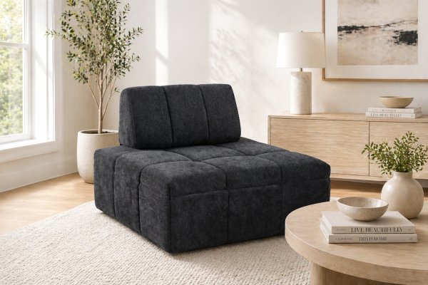 Brassex 3-Piece Modular Sofa Black