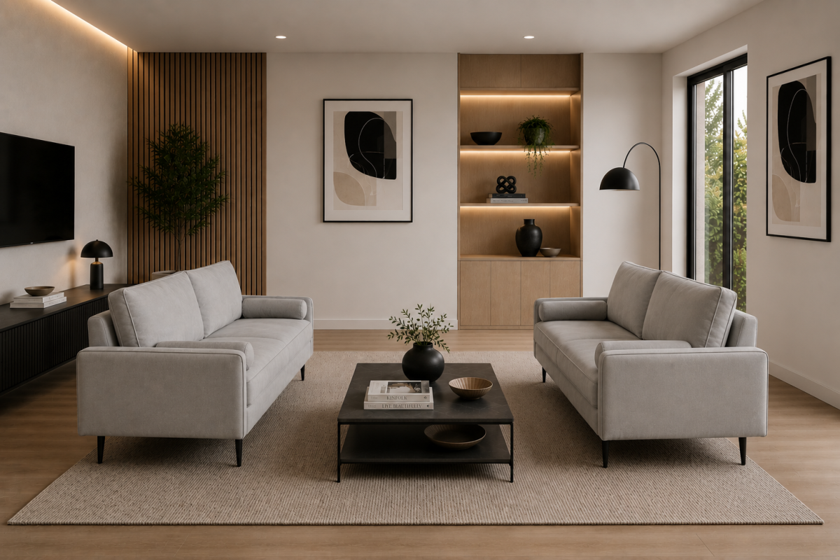 Upholstered Sofa – Grey