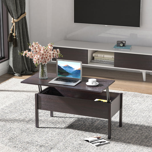 HOMCOM Versatile Lift-Top Coffee Table with Concealed Storage for Modern Living